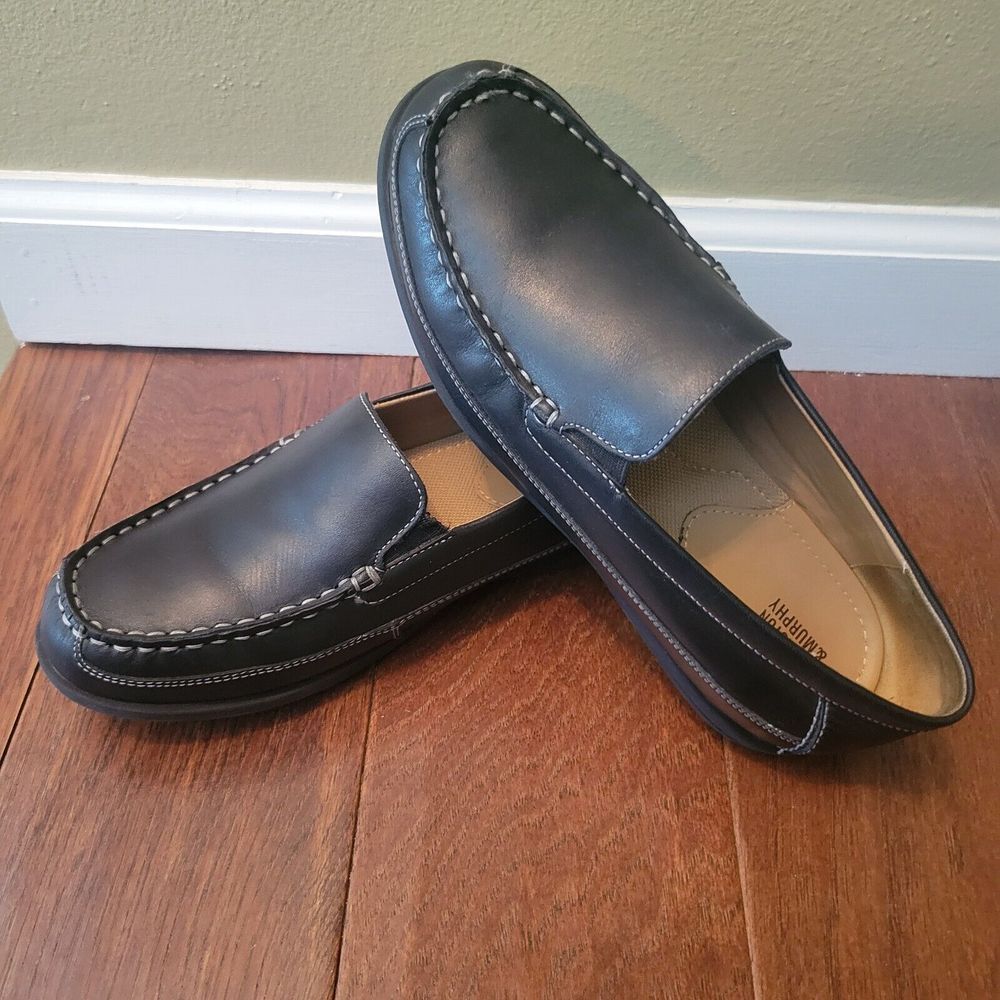 Johnston & Murphy Locklin Leather Venetian Slip-Ons Boy's Size 8.5‎ Black